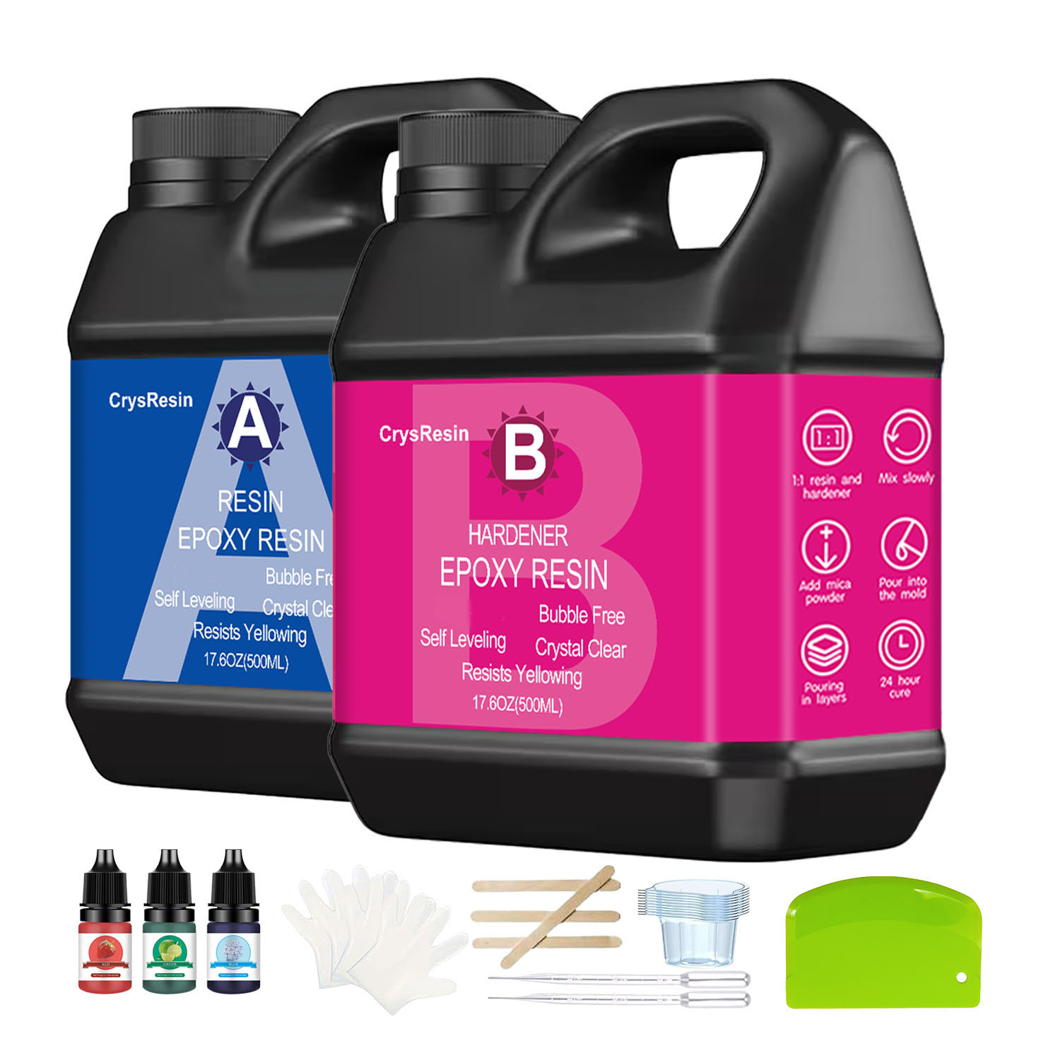 Resin Art And Jewelry - Crystal Clear Epoxy Resin 1:1 Kit