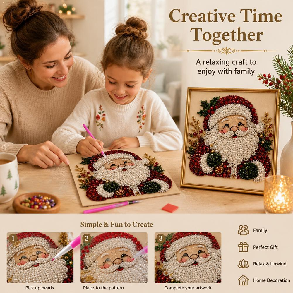 Christmas Santa Claus Pearl Ar - огляд і ціна Resin Art For Kids