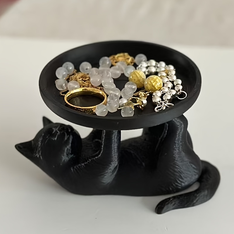 1Pc Resin Cat Statue with Tray - огляд і ціна Resin Art Table