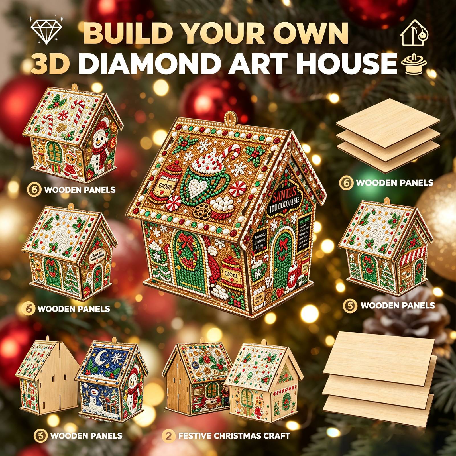 DIY Wooden Christmas House Dia - огляд і ціна Resin Art Kit