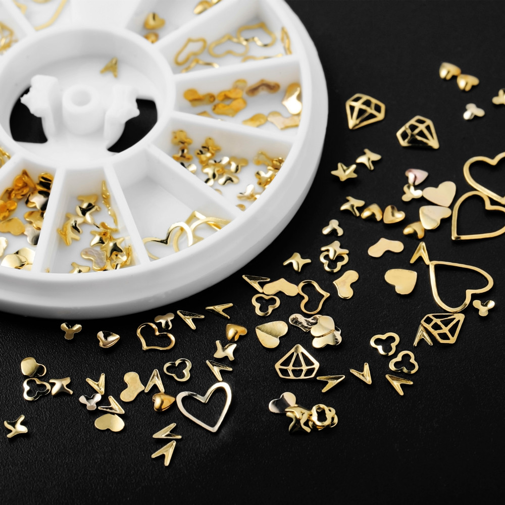 1Box Gold Nail Art Glitter Met - огляд і ціна Resin Art And Jewelry