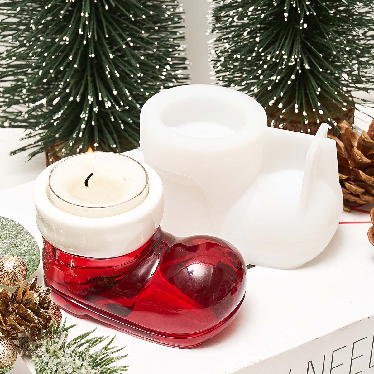 Christmas Boots Shoes Candle H - огляд і ціна Resin Art Table